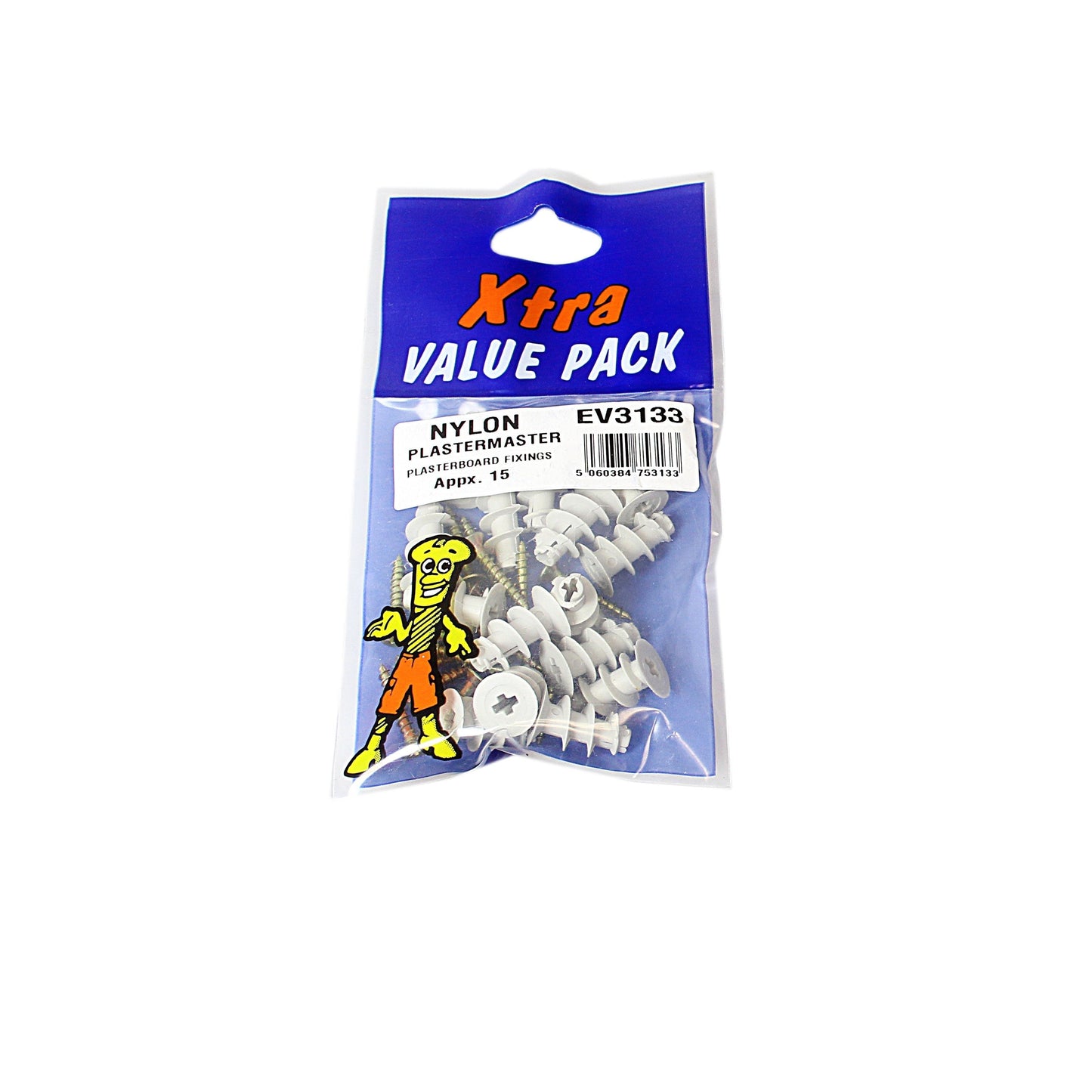 Xtra Value Pack Nylon Plaster Master Plasterboard Fixings Pack of 15 EV3133 (Large Letter Rate)