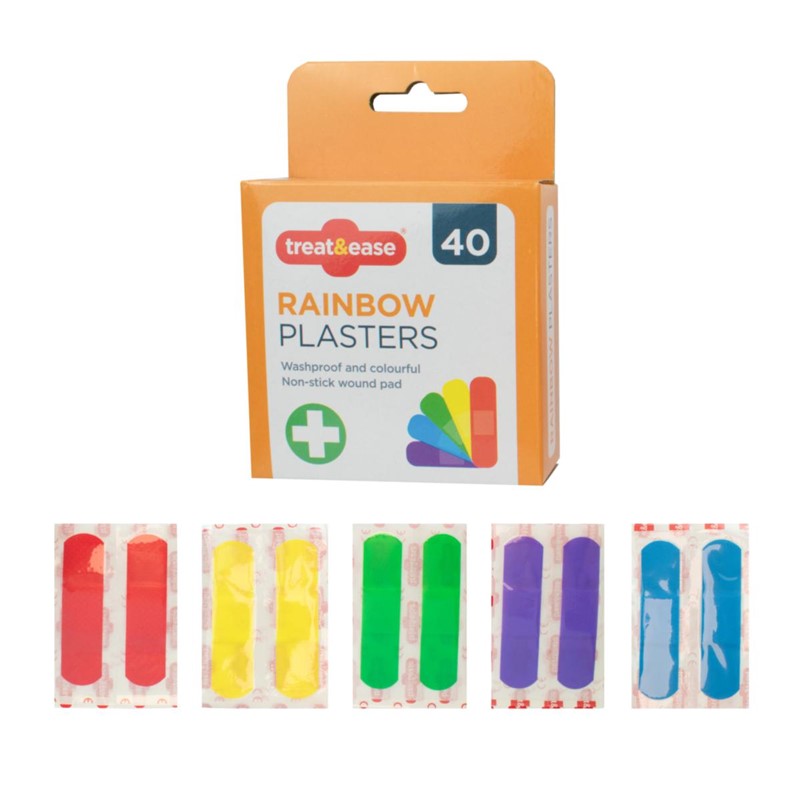 Rainbow Plasters Pack of 40 314392 (Parcel Rate)