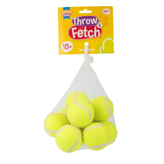 Pet Dog Toy Bag of 10 Tennis Balls 323984 (Parcel Rate)