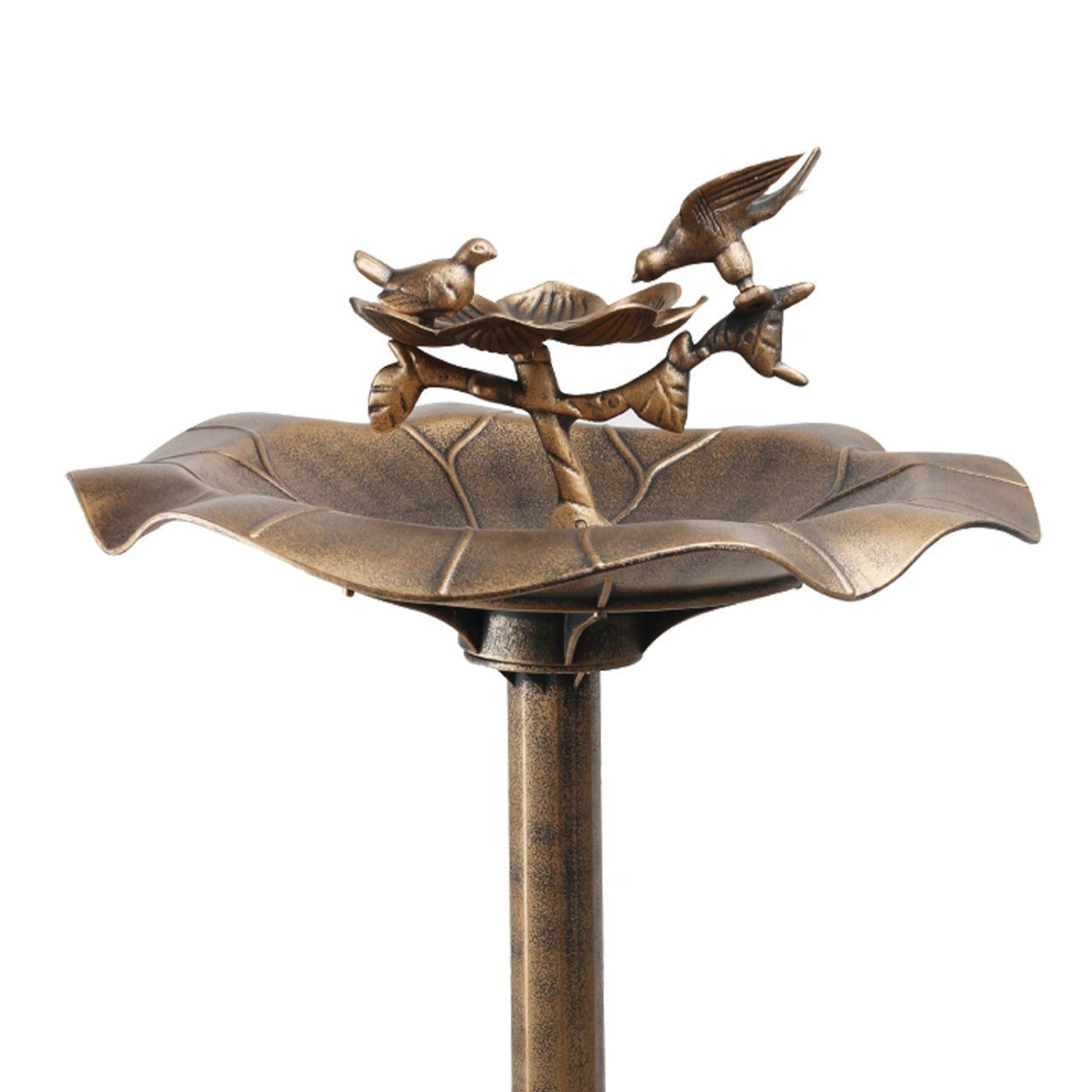 Bird Bath Bronze Effect With Bird Figurines And Feed Tray 1178 (Parcel Rate)